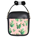 Pink Cactus flower Girls Sling Bag