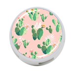 Pink Cactus flower 4-Port USB Hub (Two Sides)