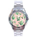 Pink Cactus flower Stainless Steel Analogue Watch