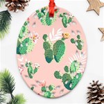 Pink Cactus flower Ornament (Oval Filigree)