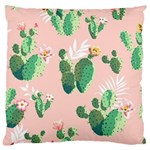 Pink Cactus flower Large Cushion Case (Two Sides)