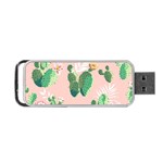 Pink Cactus flower Portable USB Flash (One Side)