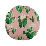 Pink Cactus flower Standard 15  Premium Round Cushion 