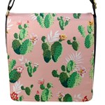 Pink Cactus flower Flap Closure Messenger Bag (S)