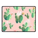 Pink Cactus flower Double Sided Fleece Blanket (Small)