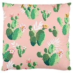 Pink Cactus flower Large Flano Cushion Case (One Side)