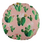 Pink Cactus flower Large 18  Premium Flano Round Cushion 