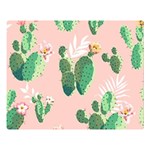 Pink Cactus flower Double Sided Flano Blanket (Large)