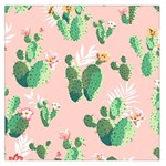 Pink Cactus flower Large Satin Scarf (Square)