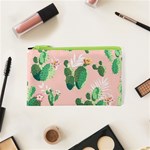 Pink Cactus flower Cosmetic Bag (XS)