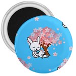 floral bunnies 3  Magnet