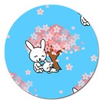 floral bunnies Magnet 5  (Round)