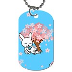 floral bunnies Dog Tag (One Side)