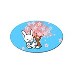 floral bunnies Sticker Oval (10 pack)