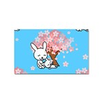 floral bunnies Sticker Rectangular (100 pack)