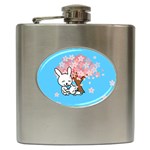 floral bunnies Hip Flask (6 oz)