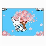 floral bunnies Postcard 4 x 6  (Pkg of 10)