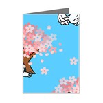 floral bunnies Mini Greeting Card