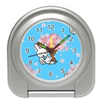 floral bunnies Travel Alarm Clock