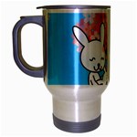 floral bunnies Travel Mug (Silver Gray)