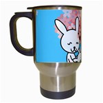 floral bunnies Travel Mug (White)