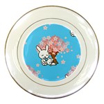 floral bunnies Porcelain Plate