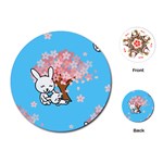 floral bunnies Playing Cards (Round)