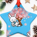 floral bunnies Star Ornament (Two Sides)