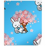 floral bunnies Canvas 8  x 10 