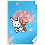 floral bunnies Canvas 20  x 30 