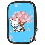 floral bunnies Compact Camera Leather Case