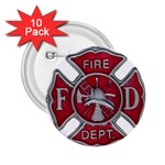 Red Fire Department Cross 2.25  Button (10 pack)