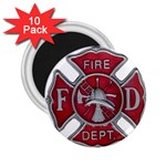 Red Fire Department Cross 2.25  Magnet (10 pack)