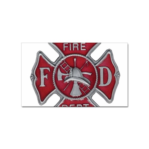 Red Fire Department Cross Sticker Rectangular (10 pack) from ArtsNow.com Front