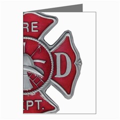 Red Fire Department Cross Greeting Card from ArtsNow.com Left