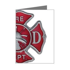 Red Fire Department Cross Mini Greeting Card from ArtsNow.com Left