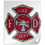 Red Fire Department Cross Canvas 8  x 10 