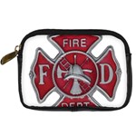 Red Fire Department Cross Digital Camera Leather Case