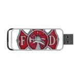 Red Fire Department Cross Portable USB Flash (Two Sides)