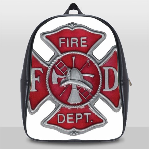 Red Fire Department Cross School Bag (XL) from ArtsNow.com Front