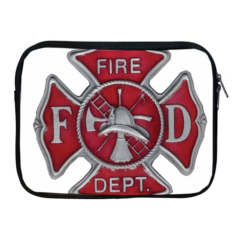 Red Fire Department Cross Apple iPad Zipper Case from ArtsNow.com Front