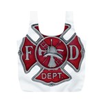 Red Fire Department Cross Full Print Recycle Bag (M)