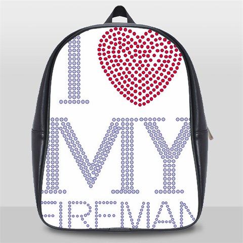 I Love My Fireman School Bag (Large) from ArtsNow.com Front