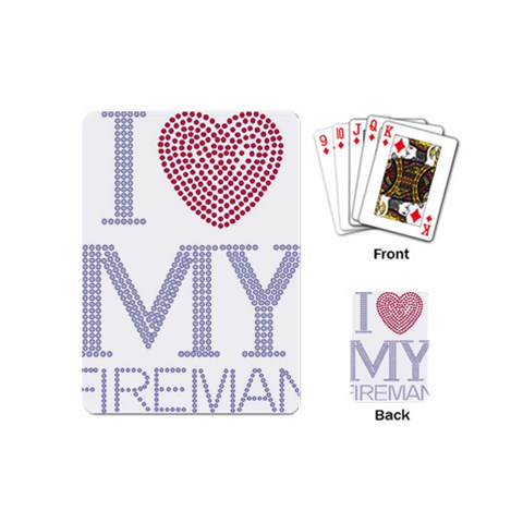 I Love My Fireman Playing Cards (Mini) from ArtsNow.com Back