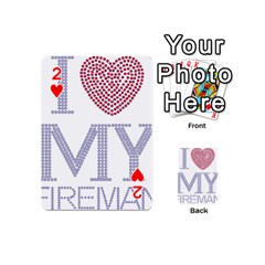 I Love My Fireman Playing Cards 54 (Mini) from ArtsNow.com Front - Heart2