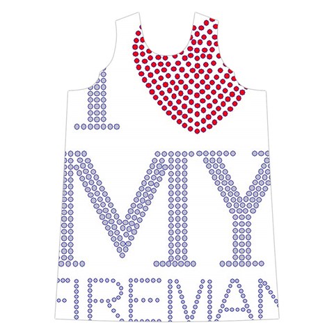 I Love My Fireman Shoulder Cutout Velvet One Piece from ArtsNow.com Front