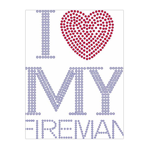 I Love My Fireman Medium Tapestry from ArtsNow.com Front