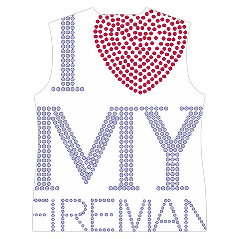 I Love My Fireman Women s Button Up Vest from ArtsNow.com Back