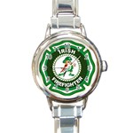 Irish Firefighter Round Italian Charm Watch