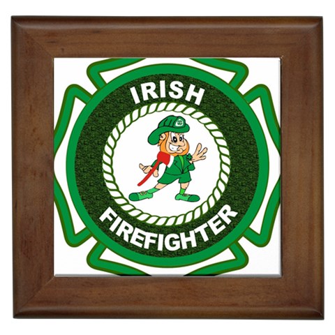 Irish Firefighter Framed Tile from ArtsNow.com Front